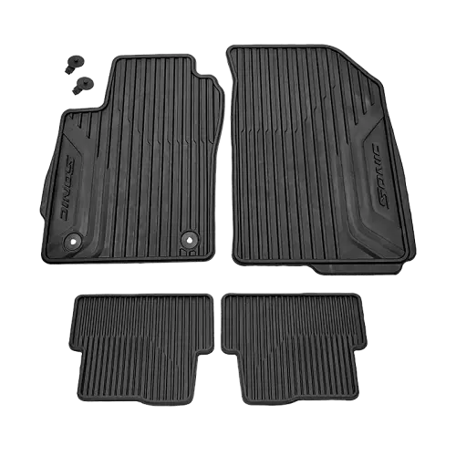 2015 Sonic | Floor Mats | Black | Front and Rear Rows | All-Weather | Sonic Logo | Set of 4