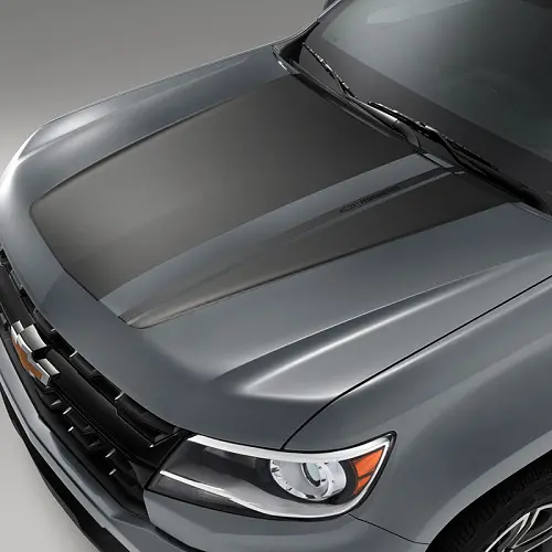 2022 Colorado Hood Stripe Decal Package | Low Gloss Black | Chevrolet Bowtie Performance Logo