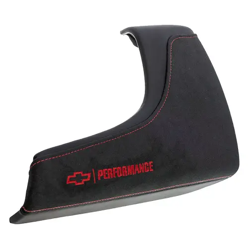 2017 Camaro | Center Arm Rest | Floor Console Lid | Black | Red Embroidered Bowtie Performance Logo