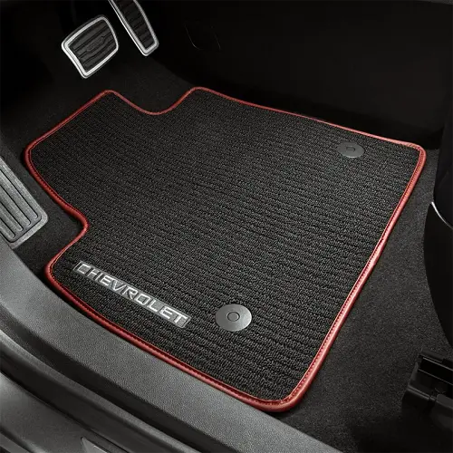 2023 Blazer | Floor Mats | Black | Front Row | Premium Carpet | Red Binding | Chevrolet Logo | Pair