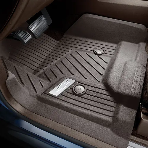 2018 Silverado 2500 Floor Liners | Cocoa | Front | Crew or Double Cab | Center Console | Chrome Bowt