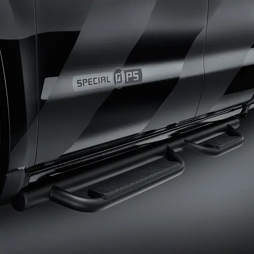 2015 Sierra 1500 Double Cab Assist Steps | Off-Road Edition | 3-inch Round | Black | Diesel Engine