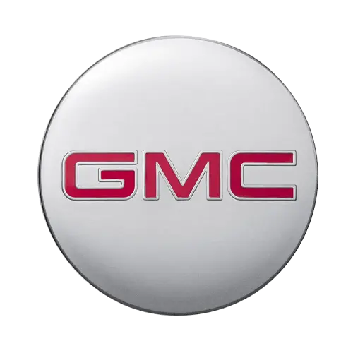 2021 Terrain | Wheel Center Cap | Brushed Aluminum Finish | Embossed Red GMC Logo | Single
