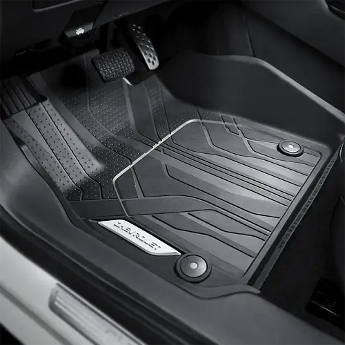 2017 Malibu | Floor Liners | Black | Front Row | Chevrolet Logo | All-Weather | Set of 2