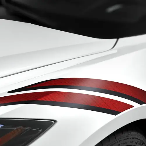 2020 C8 Corvette Stingray | Fender Hash Marks | Edge Red | Carbon Flash Metallic Accents | Set of 2