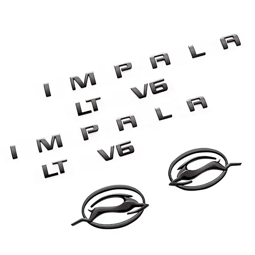 2015 Impala Exterior Emblems | Black | Impala Script | Impala Logo | LT | V6