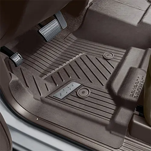 2018 Tahoe Floor Liners | Cocoa | Front | No Center Console | Bowtie Logo