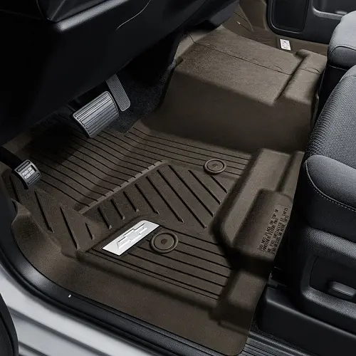 2016 Tahoe Floor Liners | Cocoa | Front Row | No Center Console | Chrome Bowtie