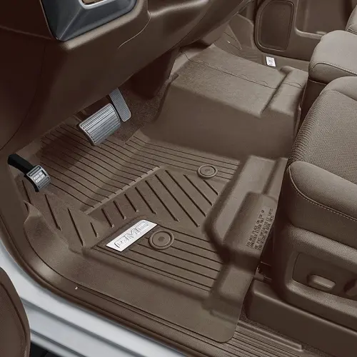 2016 Sierra 1500 Floor Liners | Cocoa | Front Row | Crew | Double Cab | No Console | Chrome GMC Logo