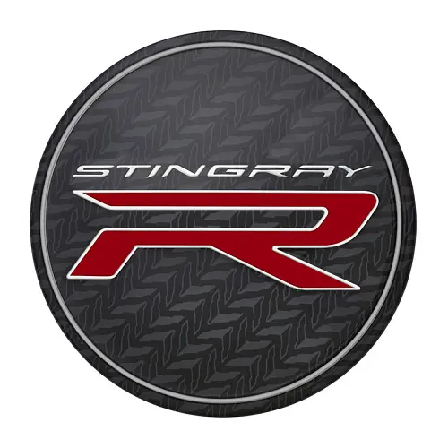 2021 C8 Corvette Stingray | Wheel Center Cap | Stingray Racing Logo | Carbon Crossed Flags | Single