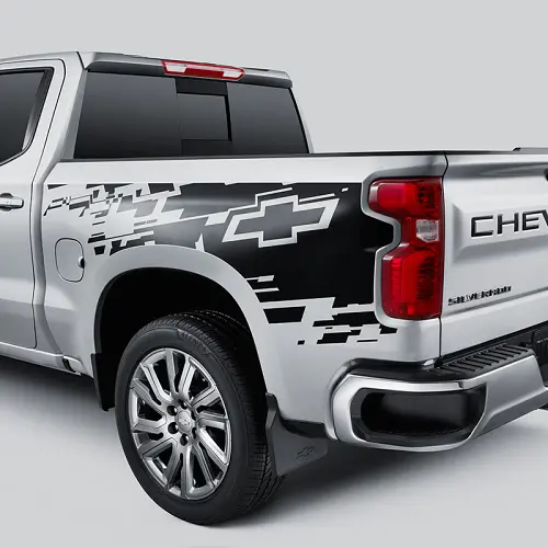 2019 Silverado 1500 | Decal Package | Bowtie Graphic | Bedside | Short and Standard Bed | Set of 2