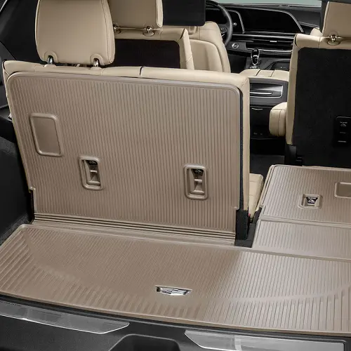 2024 Escalade | Cargo Liner | Parchment | Integrated | All-Weather | Cadillac Crest Logo