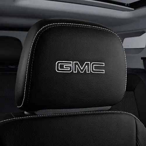 2019 Terrain Headrests | Jet Black Leather | Embroidered GMC Logo | H0Y | Pair