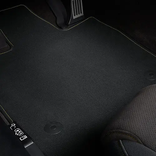 2021 C8 Corvette Stingray | Floor Mats | Replacement Carpet | Black | Natural Tan Binding | Pair