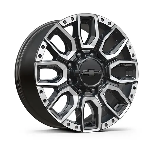 2024 Silverado 3500 | 20 inch Wheel | Black | Machined | Multi-Spoke | 8-Lug | 20 x 8.5 | SQ9