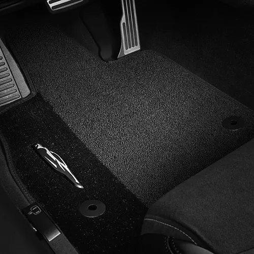 2021 C8 Corvette Stingray | Floor Mats | Premium Carpet | Black | Black Stitch | C8 Silhouette