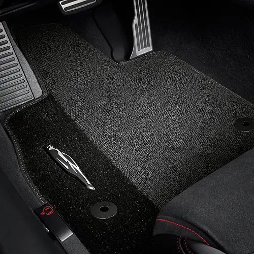 2023 C8 Corvette Stingray | Floor Mats | Premium Carpet | Black | Sky Cool Gray | C8 Silhouette