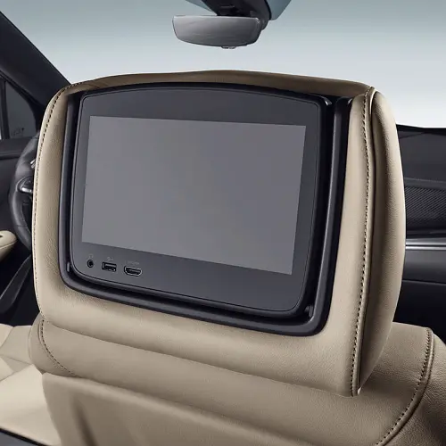 2023 XT6 Rear Seat Infotainment | Two Headrest Monitors | DVD Player | Maple Sugar Leather | HMS