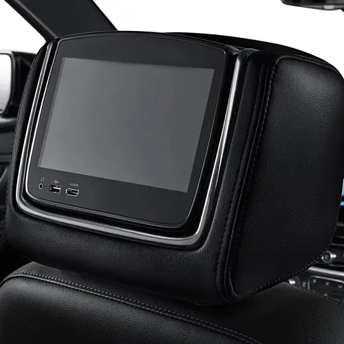 2021 Acadia Rear Seat Infotainment System | Headrest LCD Monitors | Black Leather