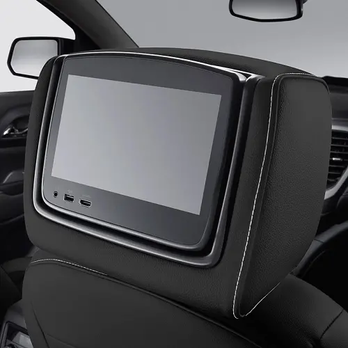 2023 Acadia Rear Seat Infotainment System | DVD Player | Headrest LCD Monitors | Black Leather