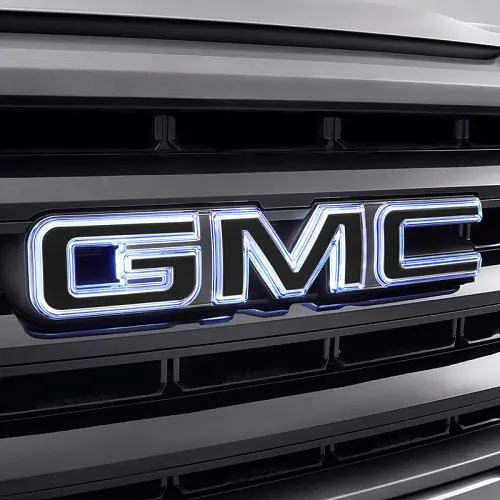 2020 Sierra 3500 | Emblems | Black GMC | Illuminated | Front Grille | MultiPro Tailgate | Set
