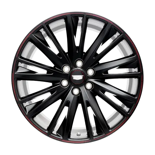 2024 LYRIQ | 22 inch Wheel | Satin Black | Red Accents | Multi-Spoke | 22 x 9 | Single
