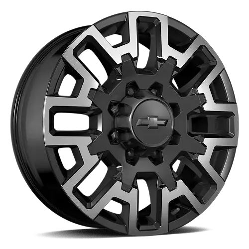 2024 Silverado 2500 | 22 inch Wheel | Black | Machined | Multi-Spoke | 8-Lug | 22 x 8.5 | SAK