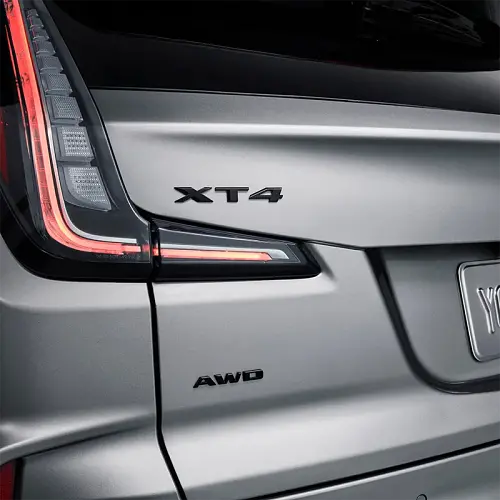 2022 XT4 | Rear Liftgate Emblems | Black | XT4 | 350T | AWD | Three Piece Nameplate