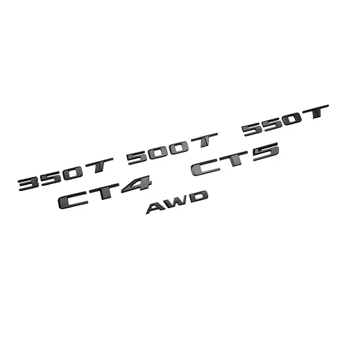 2023 CT5 | Emblems | Gloss Black | 350T | 500T | 550T | AWD | Nameplates | Set of 6
