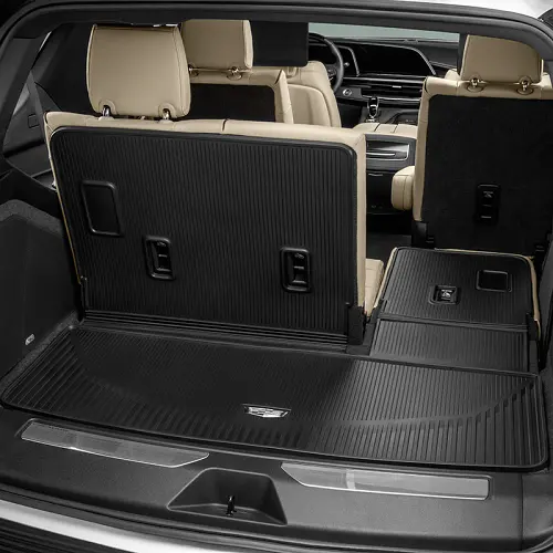 2024 Escalade | Cargo Liner | Black | Integrated | All-Weather | Cadillac Crest Logo