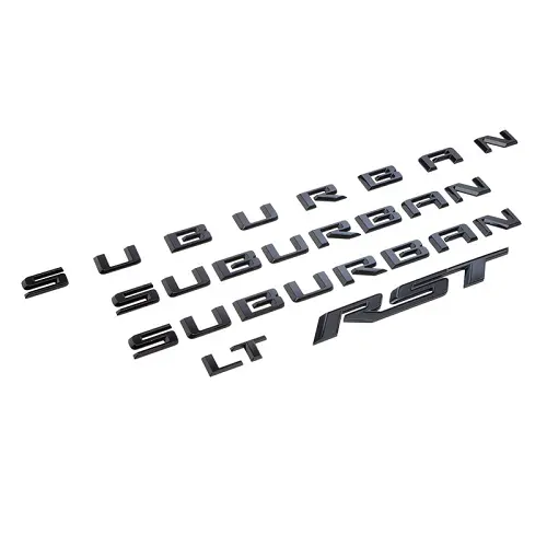 2024 Suburban | Nameplate Emblems | Black | Suburban | RST | LT | Set of 5