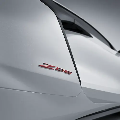 2023 C8 Corvette Z06 | Bodyside Emblems | Z06 Script Badge | Edge Red | Set of 2