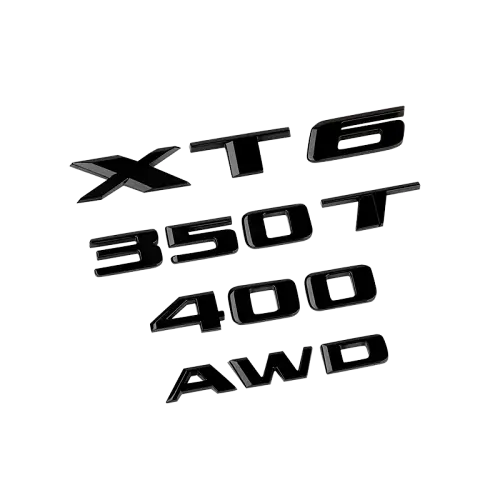 2023 XT6 | Emblems | Black | Nameplate | XT6 | AWD | 350T | 400 | Set of 4