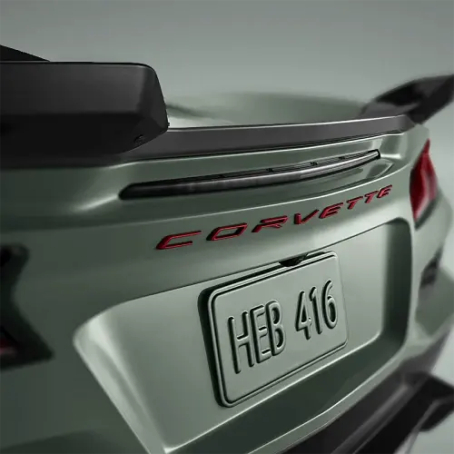 2024 C8 Corvette Z06 | Rear Emblem | Corvette Script | Edge Red