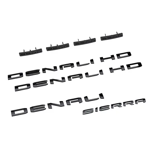2024 Sierra 2500 | Emblem | Black Denali HD | Bodyside | Tailgate | Set of 8