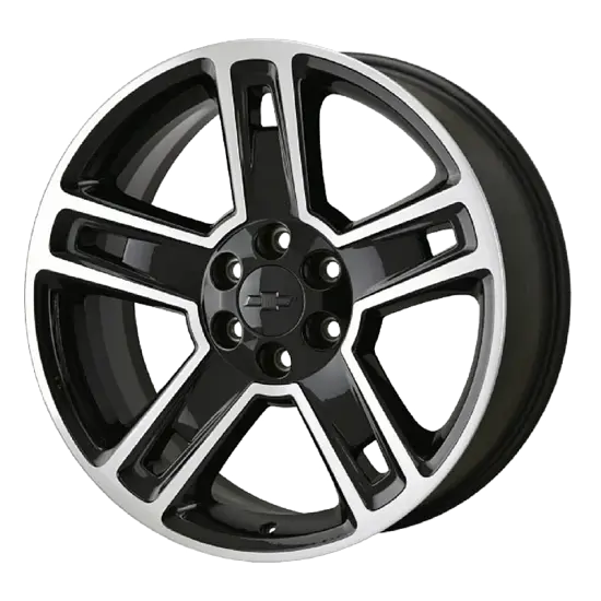 2015 Tahoe | 22-in Wheel | Gloss Black | 5 Split-Spoke | Machined | 22 x 9 | Single