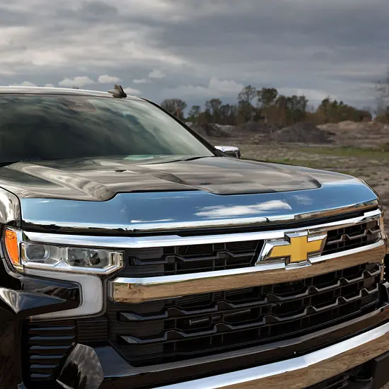 2023 Silverado 1500 | Hood Protector | Chrome | Aero Skin | Deflector |  ShopChevyParts.com