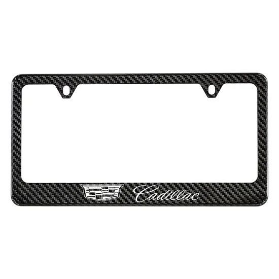 2023 XT6 License Plate Frame | Visible Carbon Fiber | Cadillac Crest and Script Logo