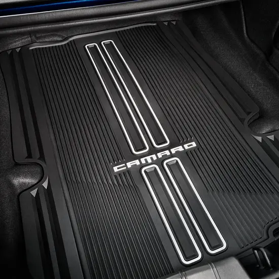 2017 Camaro | Cargo Area Mat | Black | Coupe | Premium All-Weather | Camaro Script Logo