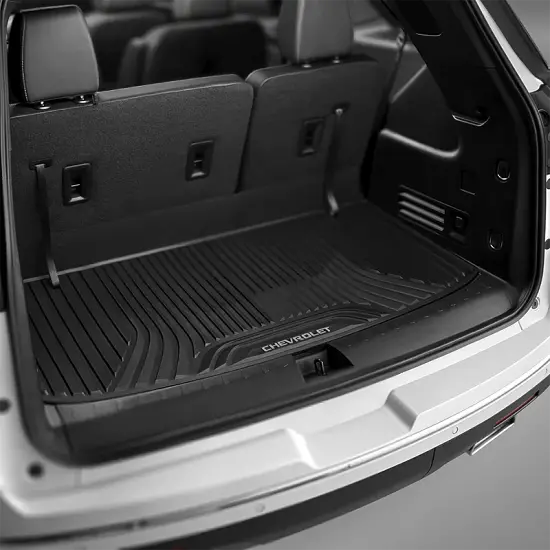 2023 Traverse | Cargo Area Floor Mat | Black | Premium All Weather | Chevrolet Script Logo