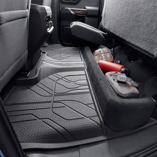 2023 Silverado 3500 | Floor Liners | Black | Second Row | Double Cab | Interlocking | 2 Piece