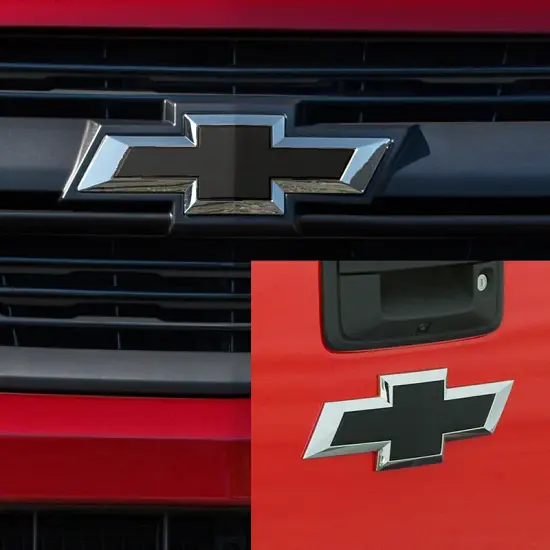 2016 Colorado Grille Bowtie Emblems | Black | Chrome Surround | Front and Rear