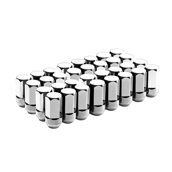 2024 Silverado 3500 | Wheel Lug Nut Set | Chrome | 8 Lug Wheels | Set of 32 | Visible Lug Nuts