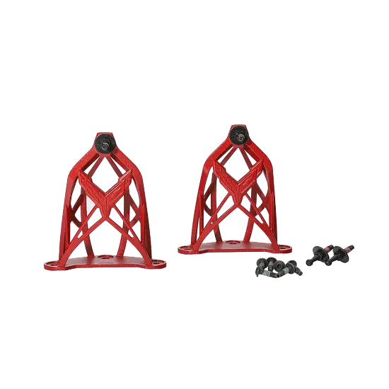 2024 C8 Corvette Stingray | Rear Hatch Strut Brace Package | Crossed Flags Logo | Edge Red | Pair