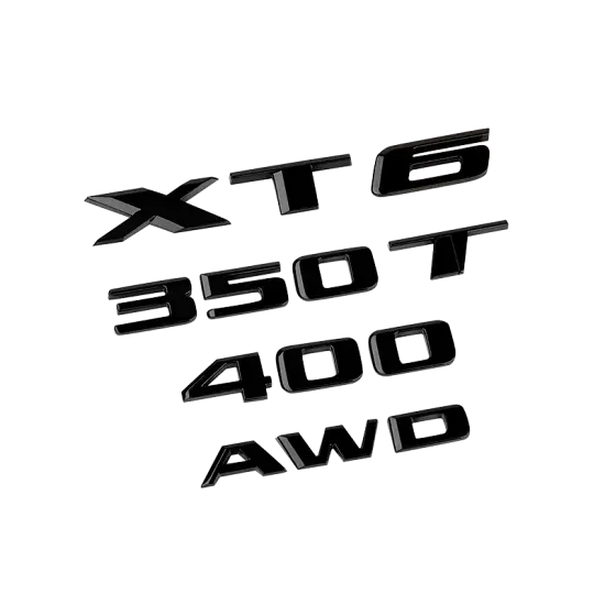 2023 XT6 | Emblems | Black | Nameplate | XT6 | AWD | 350T | 400 | Set of 4