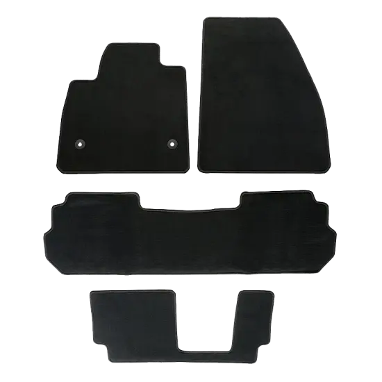 2023 XT6 | Floor Mats | Black | Three Rows | Carpeted | 2nd Row Bench Seat | 16 oz | Set 4